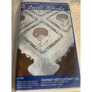 Football-Themed Quilt Blocks Kit 17-1/4" x 17-1/4" USA By Fairway Needlecraft